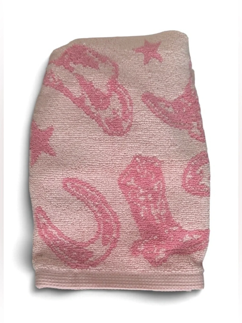 Wrangler Set of 4 Pink Western Boots & Stars 2 Bath Towels 2 Fingertip NWT